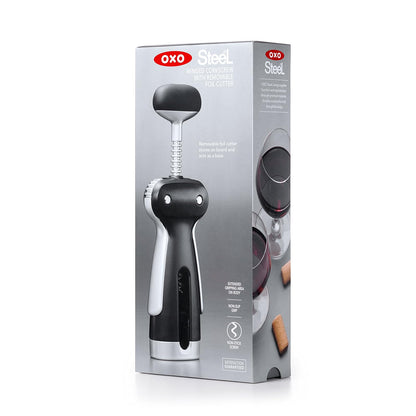Oxo 3113400 Sacacorchos Alas Extrbl Acero, 19 cm, Multicolor
