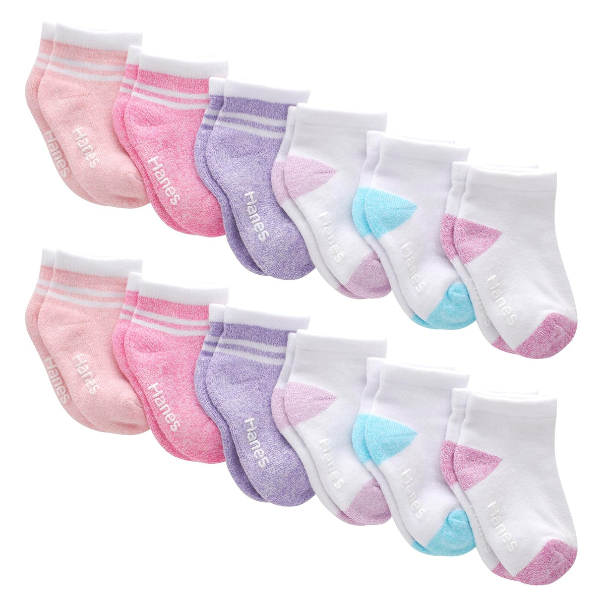 Hanes And Toddler Socks, Non-slip Grip Ankle Socks, Boys' and Girls', Multipacks Calcetines bebés niñas
