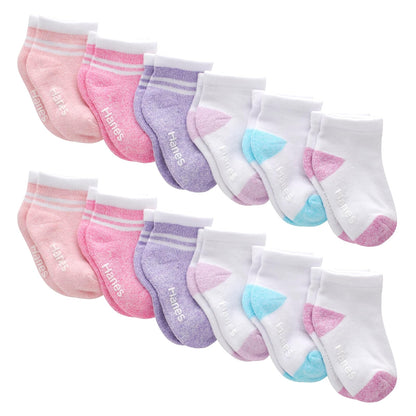 Hanes And Toddler Socks, Non-slip Grip Ankle Socks, Boys' and Girls', Multipacks Calcetines bebés niñas