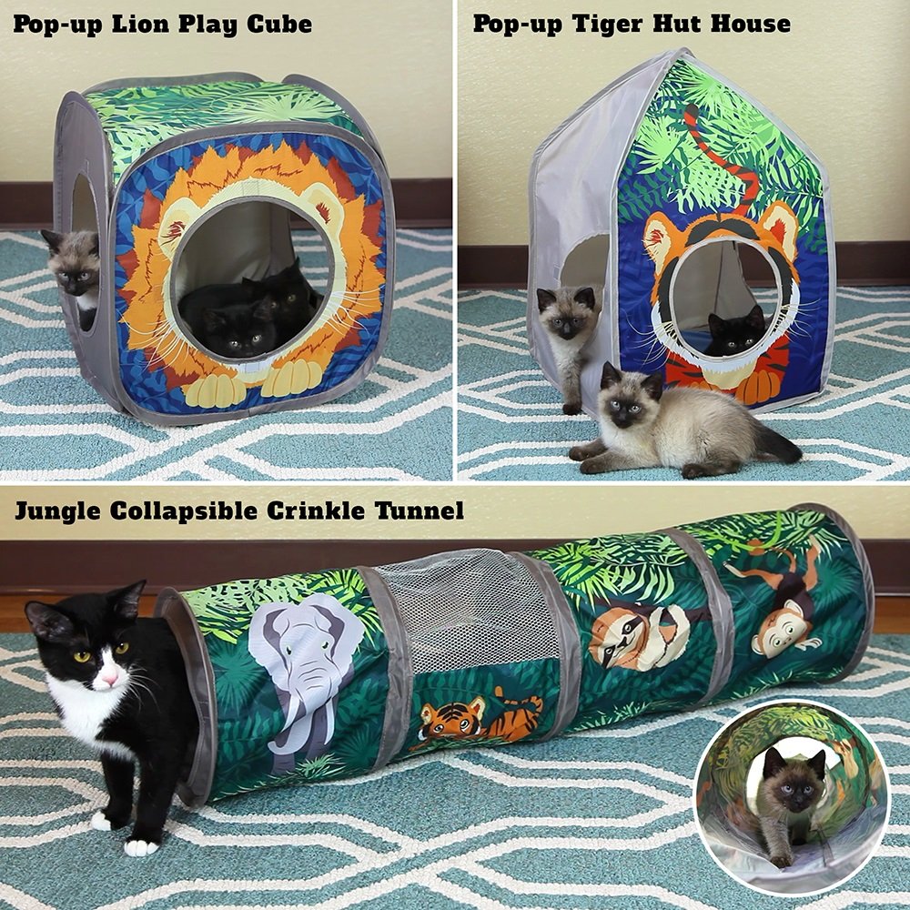 Kitty City - cubeta para Gatos, Cama para Gatos, Jungla Combo, cubeta Plegable para Gatos, Cama para Gatos, túnel, Juguetes para Gatos, Combo Jungla