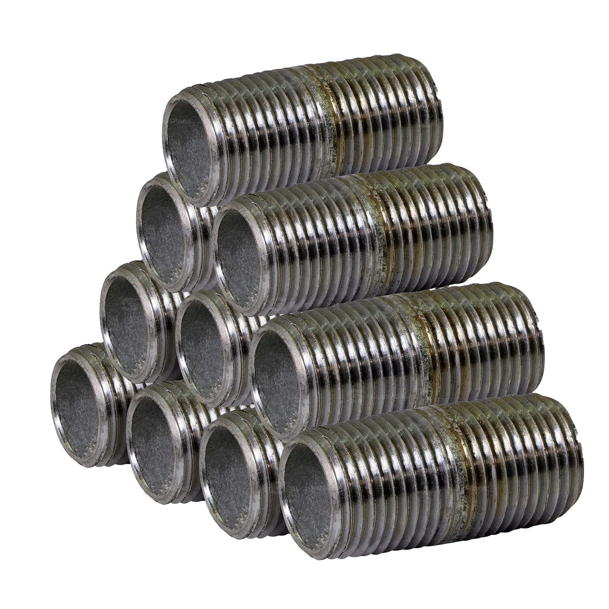 Everflow Supplies - Pipa para pezón (acero galvanizado), paquete de 10, 3/4" x 1", Galvanizado