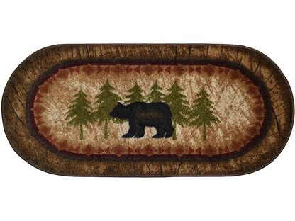 Mayberry Rug Cozy Cabin CC5276 - Alfombra Antideslizante con diseño de Oso de Abedul, 20 x 44 Pulgadas, Color café