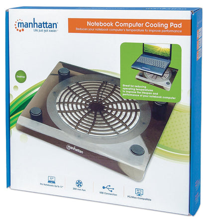 MANHATTAN 703406 Base con Ventilador para Computadora Portátil, Gris