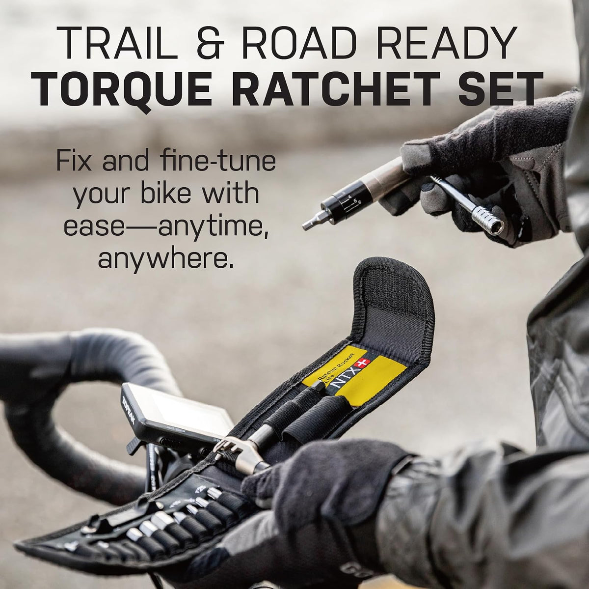Topeak Ratchet Rocket Lite NTX+, herramienta de carraca y brocas, con broca de torsión ajustable de 2-6 Nm y cabeza de herramienta de cadena, herramienta de bicicleta de 19 funciones