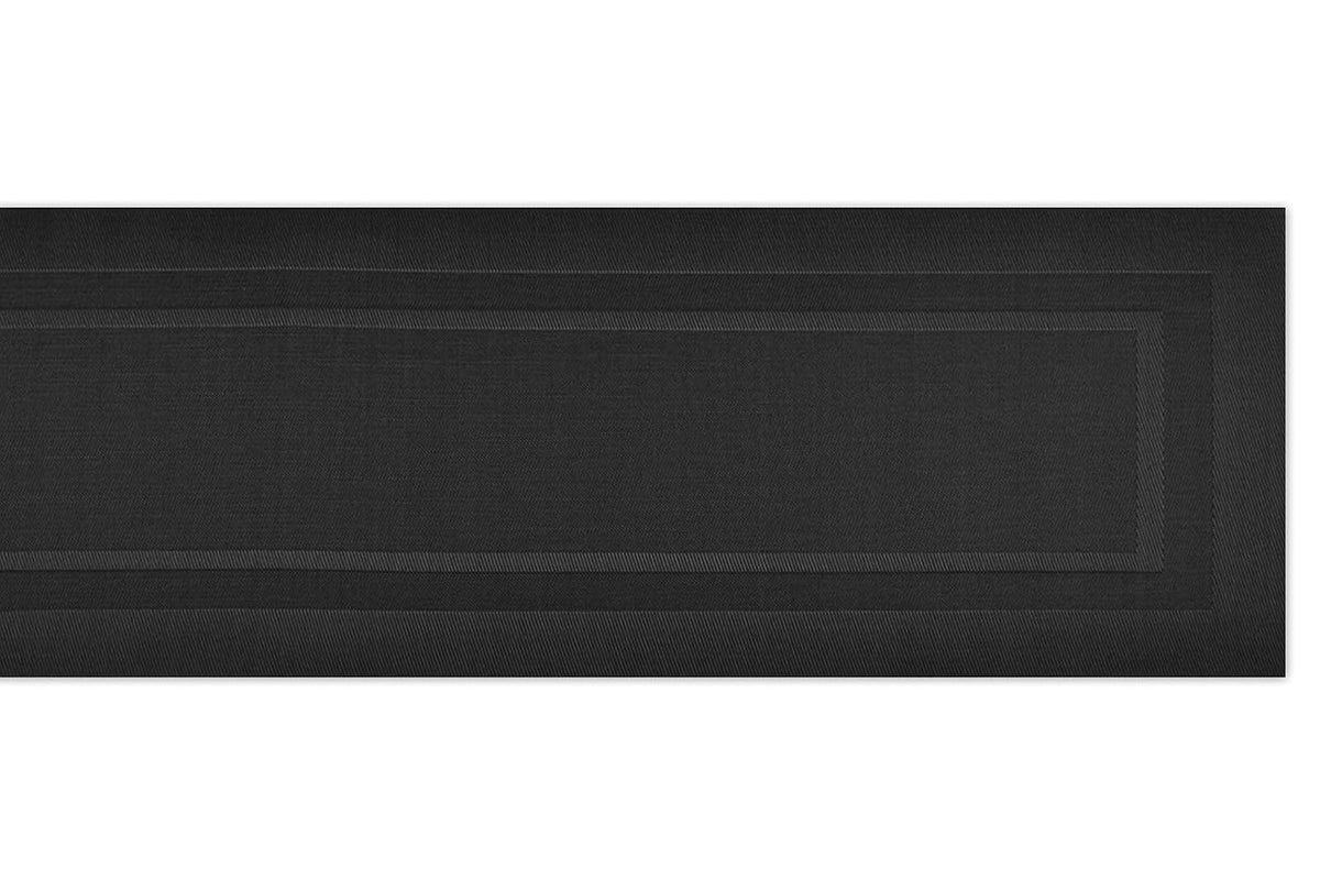 DII Everday, Easy to Clean Indoor/Outdoor Woven Vinyl 14x72" Double Border Table Runner, Black