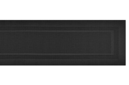 DII Everday, Easy to Clean Indoor/Outdoor Woven Vinyl 14x72" Double Border Table Runner, Black