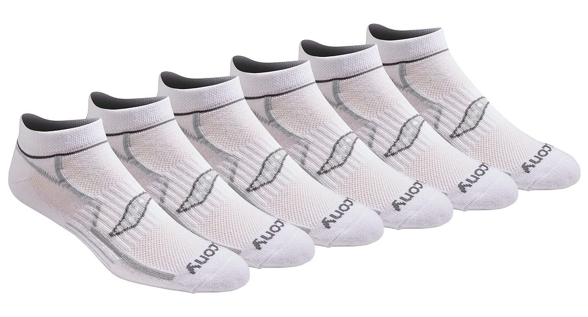 Saucony Calcetines Deportivos para Hombre - M - Blanco (6 pares).