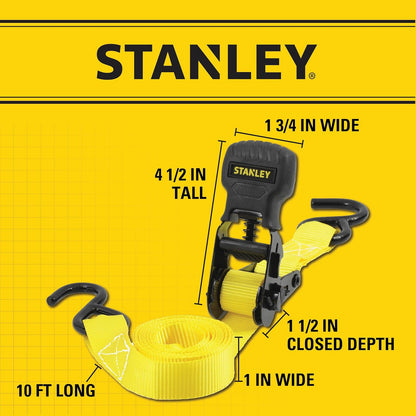Stanley S10002 - Juego de Correas de carraca (2 Unidades, 1 Pulgada x 10 pies)