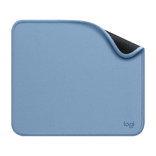 Logitech Mouse Pad - Studio Series, con Base de Caucho Antideslizante, Superficie Resistente a Salpicaduras, Materiales Durables, Portátil, Diseño Fresco y Moderno - Azul Claro