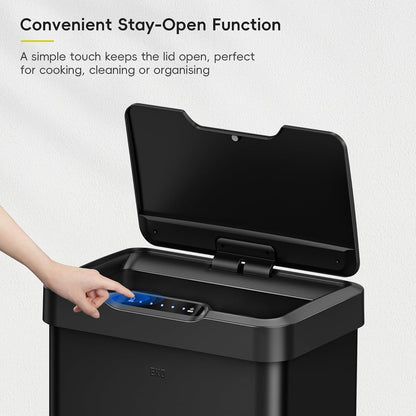 EKO Mirage-T Bote de Basura para Cocina 50 L con Sensor Negro Mate