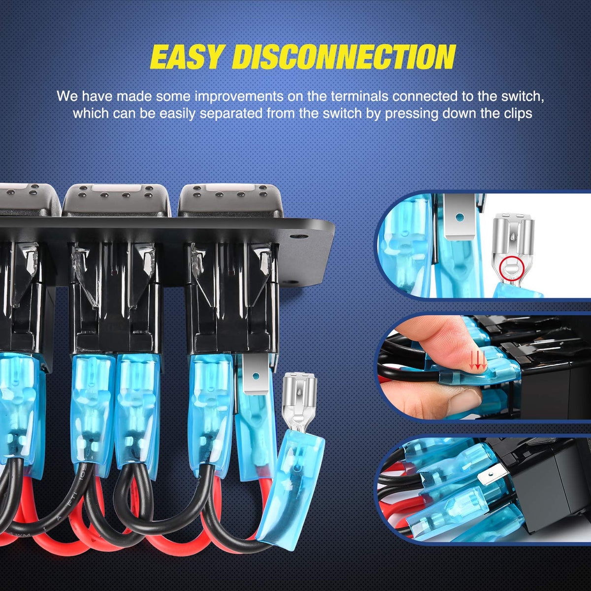 Nilight - Kit de arnés de cableado de barra de luz LED de 16 AWG, 12 V de encendido/apagado, 2 bandas grabadas con láser, panel de interruptor , fusible de relé de alimentación, interruptor