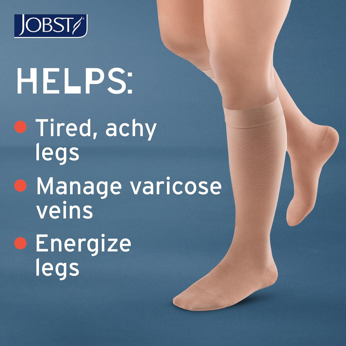 Jobst Activa Calcetines de Compresión Opacos 15-20 mmHg hasta la Rodilla Puntera Cerrada Bronce Solar Talla L