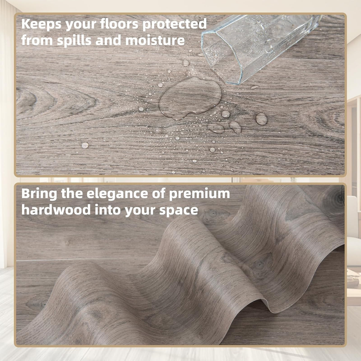 Art3d - Azulejos de piso para despegar y pegar de 15 pies cuadrados, 10 piezas de lujo de vinilo para pisos de madera, calcomanía e impermeable para recámara, sala de estar, cocina, teca