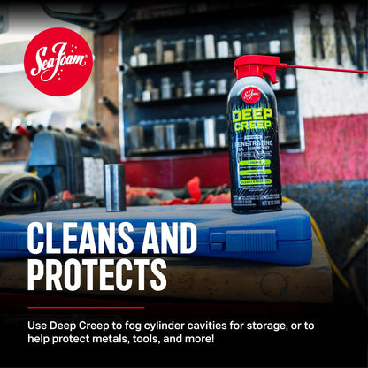 Sea Foam DC14MX Deep Creep Lubricante 473mL | Aflojador de óxido y penetrante de corrosión, lubricante de metal para herramientas, bisagras, engranajes y piezas móviles