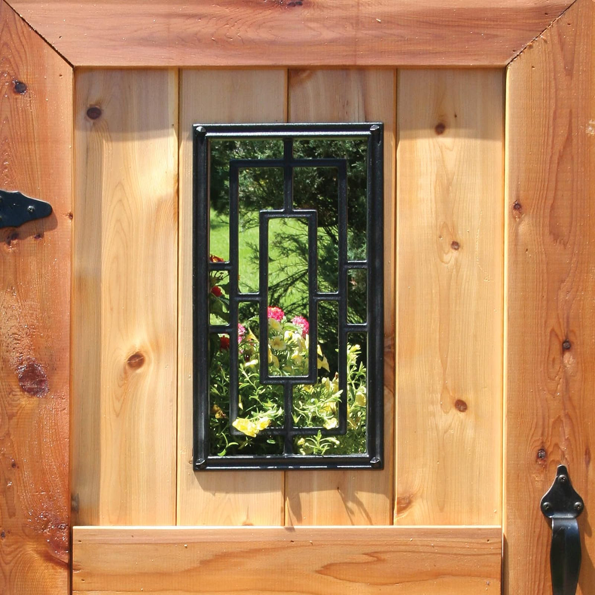 Nuvo Iron Inserto decorativo para vallas, puertas, hogar, jardín, rectangular, 9 x 17 pulgadas, negro