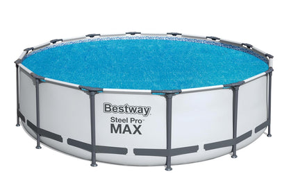 Bestway - Cubierta Solar Redonda para Piscina sobre el Piso, 3,96 m x 4,27 m x 4,57 m