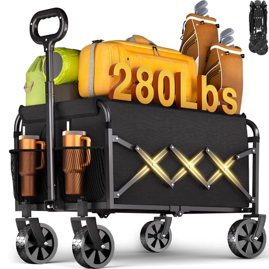 micieitie Carros de vagones Plegables – Carro Plegable de 360 Libras con Ruedas portátil – Carro Plegable Ligero para Camping, Deportes, Viajes, Picnic, comestibles, Compras