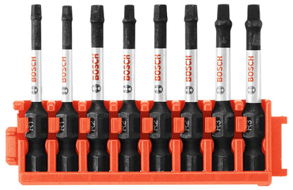 Bosch - CCSSQV208, 8 piezas, cuadradas resistentes a impactos, 2 pulgadas Brocas de alimentación con clip para un sistema de carcasa personalizado