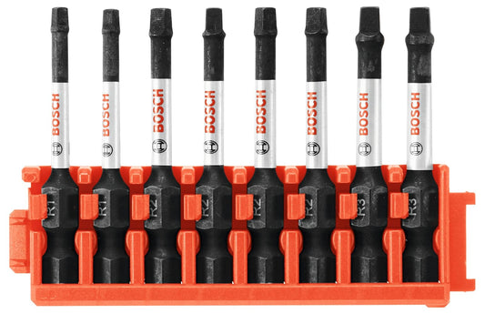 Bosch - CCSSQV208, 8 piezas, cuadradas resistentes a impactos, 2 pulgadas Brocas de alimentación con clip para un sistema de carcasa personalizado