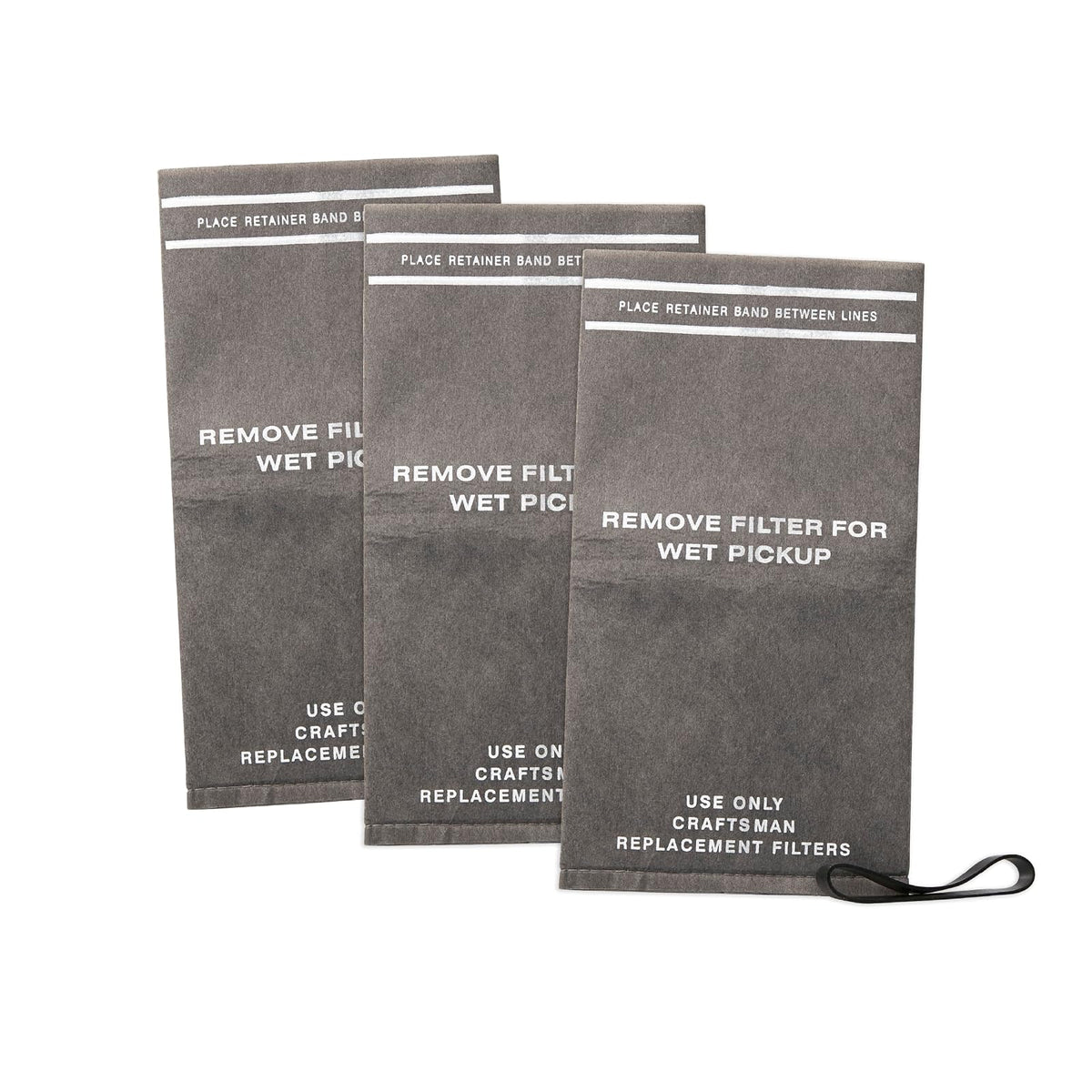 CRAFTSMAN CMXZVBE38737 Bolsas de filtro de aspiradora húmedo y seco para aspiradoras de tienda de 2 a 2.5 galones y aspiradora de cubeta de potencia, paquete de 3 - Bolsa de filtro de 2-2.5 galones
