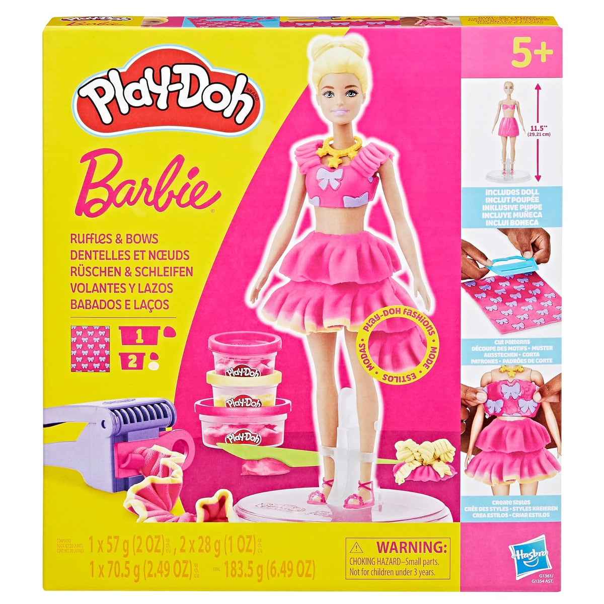 Play-Doh Set de Masas Moldeables para Vestir Muñecas Barbie +5 Años - Volantes y Lazos