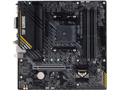 ASUS TUF Gaming A520M-PLUS WiFi Tarjeta Madre AMD para PC Gamer y Esports | AM4, mATX, Ryzen serie 5000/3000, DDR4 hasta 128GB, PCIe 3.0 x16, ranura M.2, WiFi 5, LAN Gigabit, 4x USB 3.2 Gen 1, de ASUS