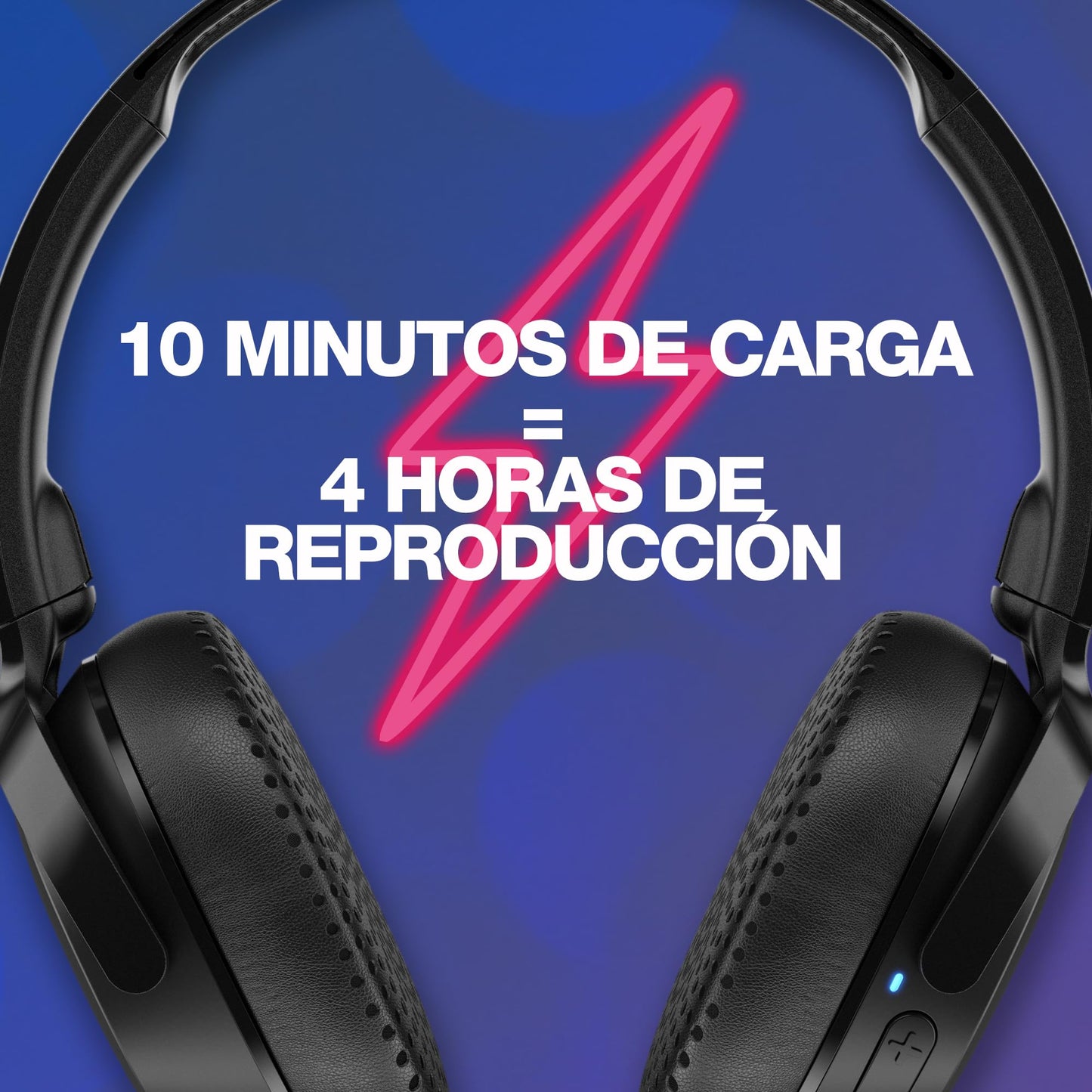 Audífonos Skullcandy Riff 2 On-Ear Inalámbricos, 34 Horas de Batería, Micrófono, Compatibles con iPhone, Android y Dispositivos Bluetooth, Negro