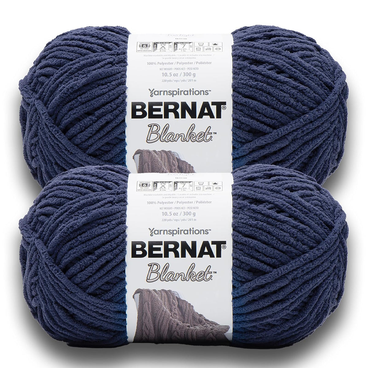 Bernat Blanket BB Twilight Yarn - Paquete de 2 paquetes de 300 g/10.5 oz - 100% poliéster - #6 Super voluminoso - 220 yardas - Tejer/Crochet