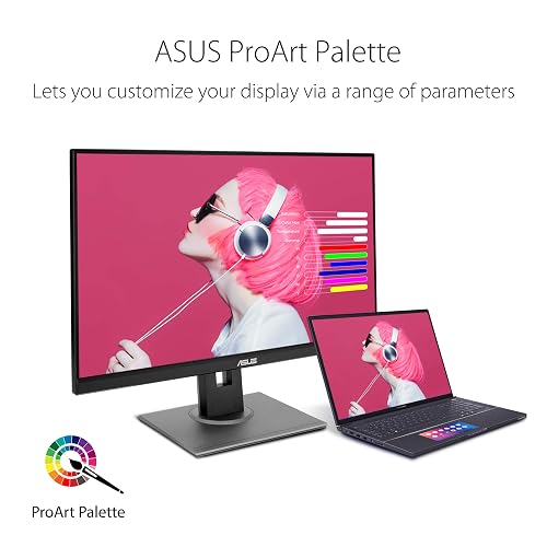 Asus Monitor ProArt 27" PA278QV, WQHD (100% sRGB, IPS, DisplayPort, HDMI, DVI-D, Mini DP, Verificado por Calman, Eye Care, pivote de inclinación, Altura Ajustable)