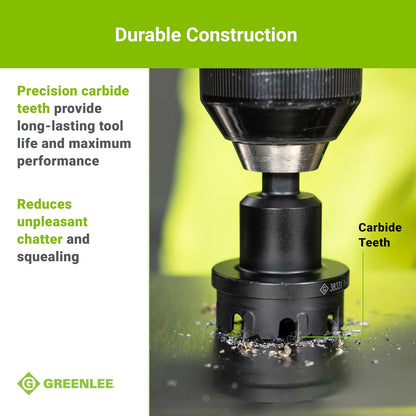 Greenlee 635 Kit de cortador de agujeros, 5 unidades, carburo de tungsteno, verde/negro