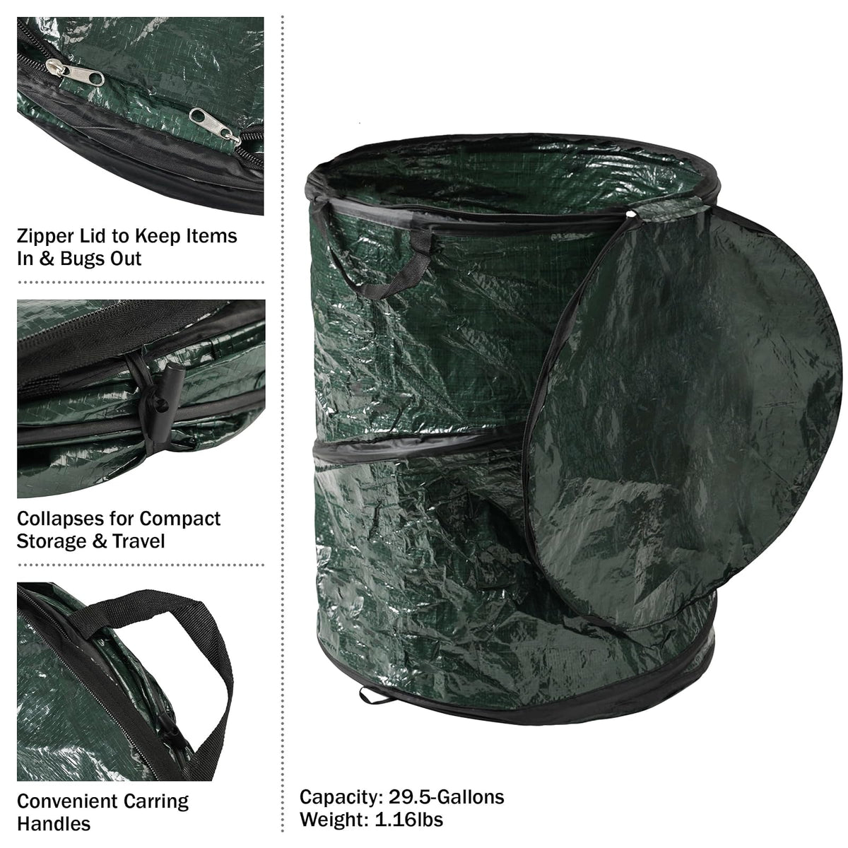 Wakeman Papelera plegable desplegable, 33 Gallon, 1