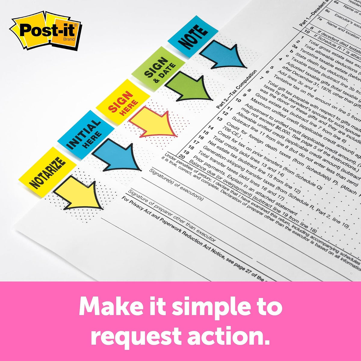 Post-it 680SD2 - Bandera de mensaje de fecha y letra, 1 pulgada x 1-3/4 pulgadas, 100/PK, verde