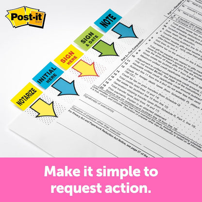 Post-it 680SD2 - Bandera de mensaje de fecha y letra, 1 pulgada x 1-3/4 pulgadas, 100/PK, verde