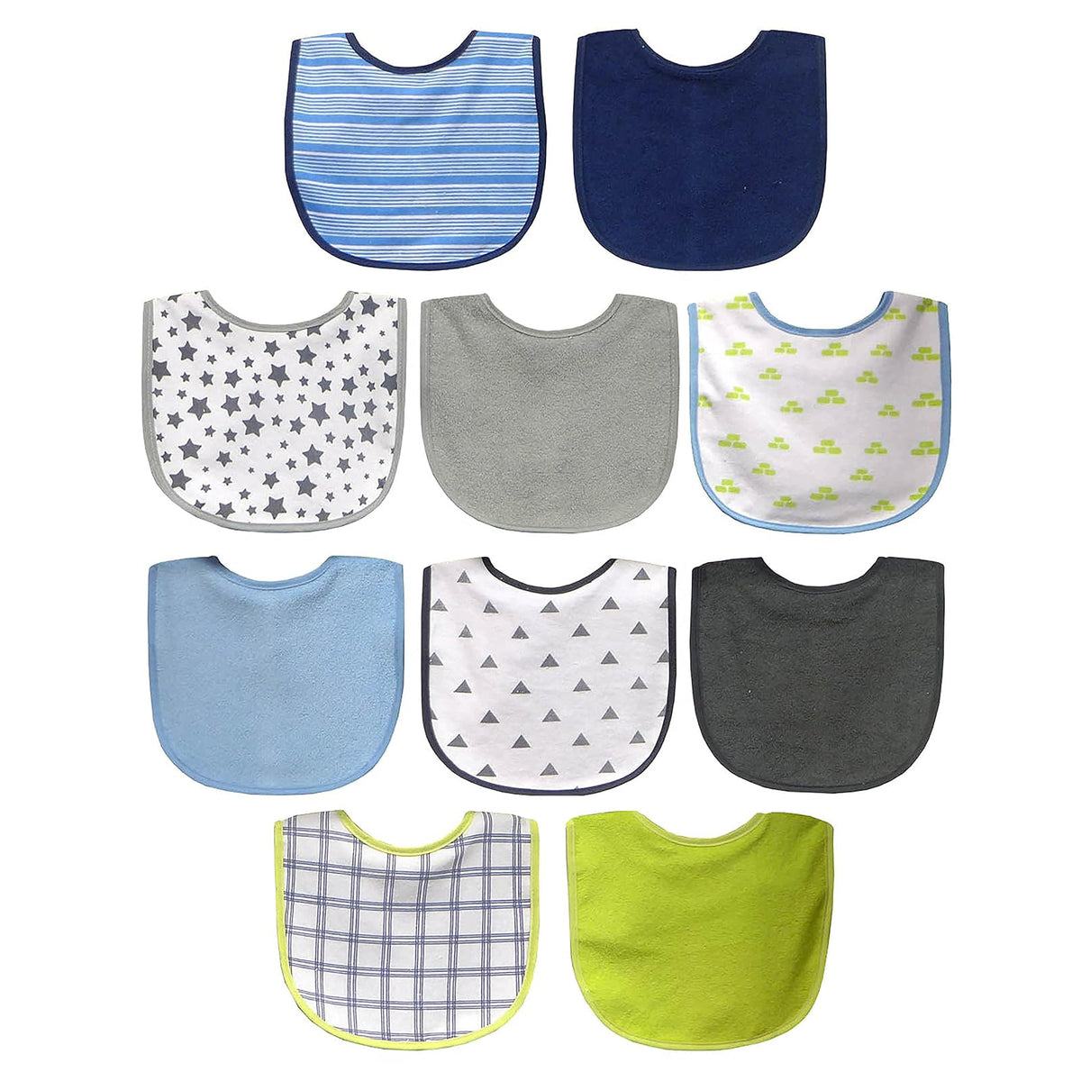 Neat Solutions Boy 10 pack Water Resistant Bib Set