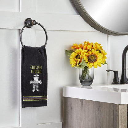 SKL Home - Juego de Toallas de Mano de Halloween Que Brillan en la Oscuridad, para baño, Cocina, Bar y Regalo, 2 Unidades
