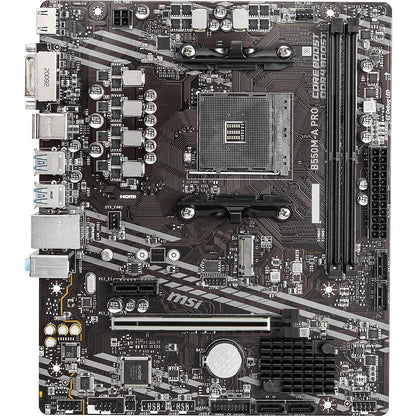 MSI - Tarjeta Madre - B550M-A PRO - MATX - Socket AM4 - CPU (MAX SOPORTADO) RYZEN 9 - 2.5G LAN/Puertos de Audio -HDMI - 2 DIMM - Memoria Máxima DDR4 (64GB) - Para AMD
