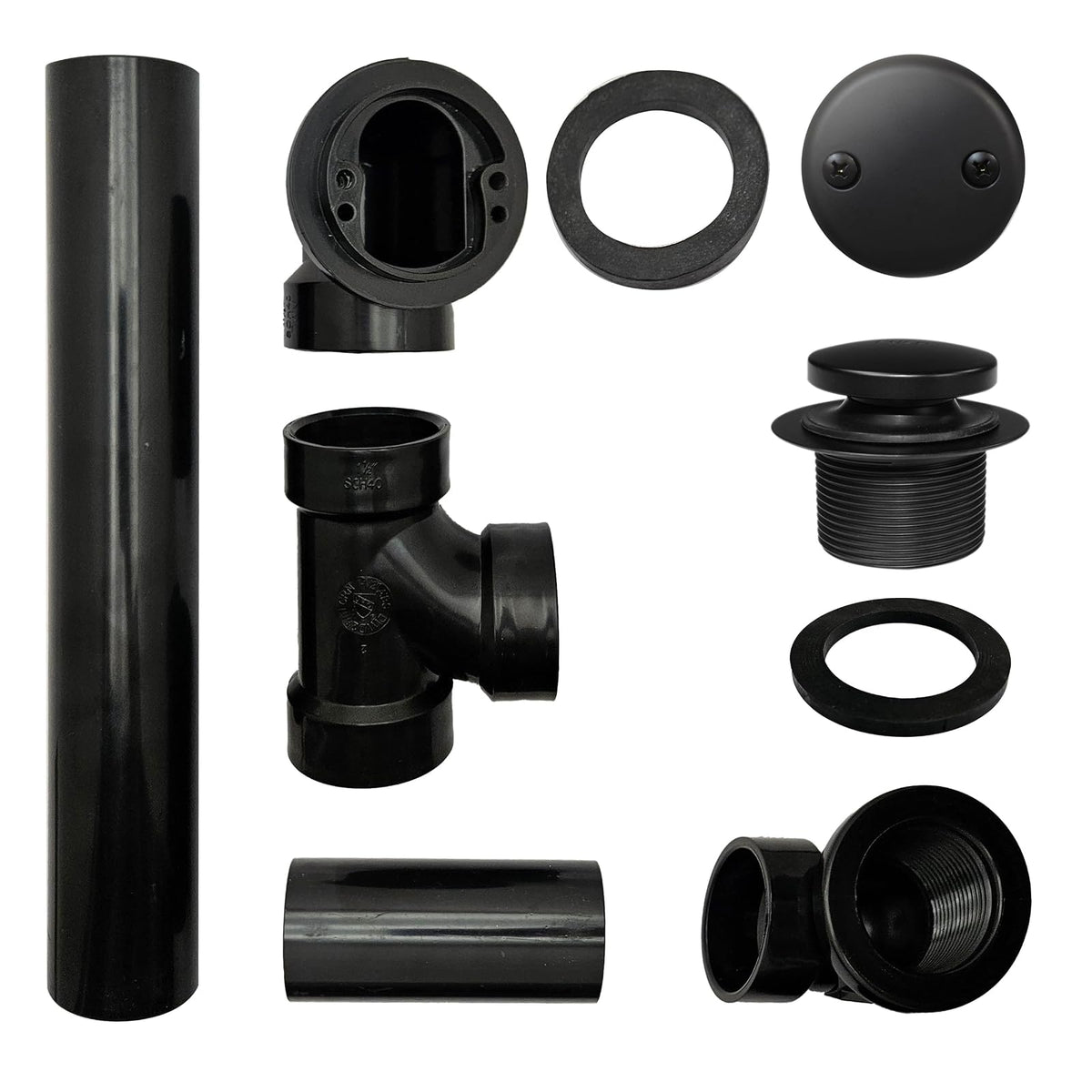 WestBrass Tip-Toe Sch. 40 - Residuos de baño con codo de dos agujeros, color negro mate, D4931-62