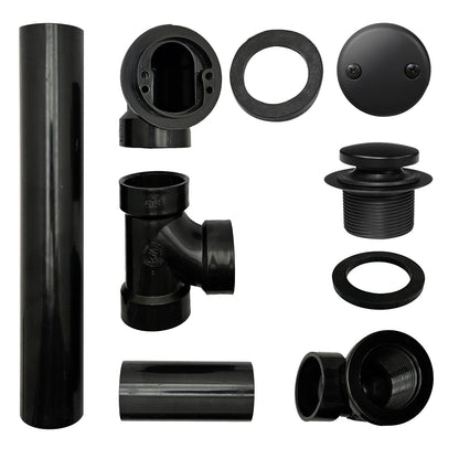 WestBrass Tip-Toe Sch. 40 - Residuos de baño con codo de dos agujeros, color negro mate, D4931-62