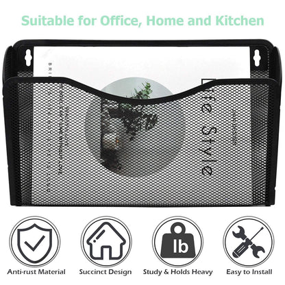 Easepres Mesh 3 Pockets File Organizer Hanging File Organizer Vertical Wall File Organizer Holder Rack