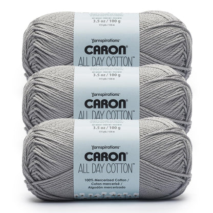 Caron All Day Estambre de Algodón Mercerizado, Varios Colores - Gris claro