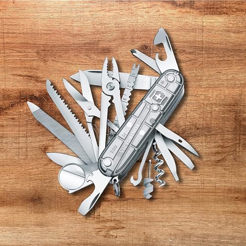 Victorinox Navaja Swisschamp Silver Tech, Plata Transparente | 32 Usos