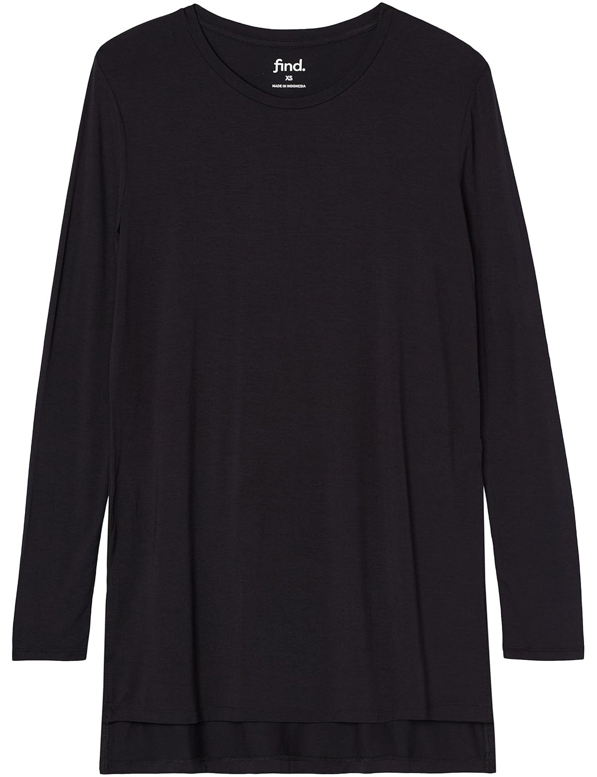 find. - Playera de Manga Larga con Cuello Redondo para Mujer, Color Negro, Talla 10 (Talla del Fabricante: S)