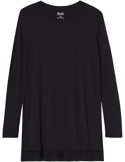 find. - Playera de Manga Larga con Cuello Redondo para Mujer, Color Negro, Talla 10 (Talla del Fabricante: S)