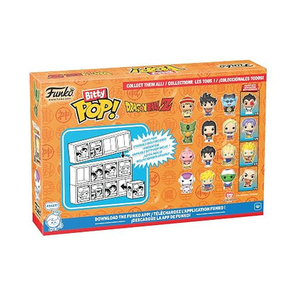 Funko Pop! Bitty: Dragon Ball Z - Kid Buu, 4-Pack and A Surprise Mystery Mini Figure - 0.9 Inch (2.2 Cm) - Dragon Ball Collectable - Stackable Display Shelf Included - Gift Idea - Party Bags Stocking