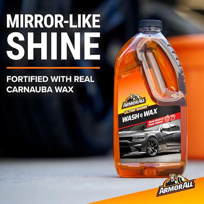 Armor All Ultra Shine - Lavado de Automóviles y Cera de Automóvil de Armor All, líquido de Limpieza para Automóviles, Camiones, Motocicletas, 64 onzas líquidas Cada una