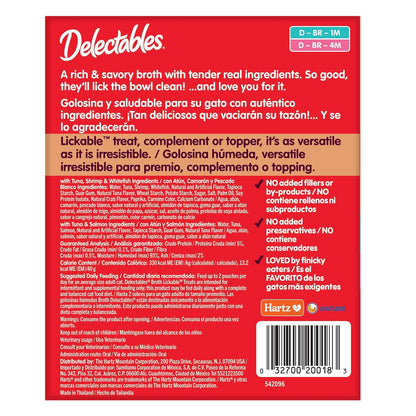 Delectables Broth Golosina Húmeda para Gatos Paquete Variado 12 CT