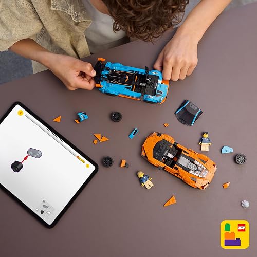 LEGO Speed Champions Lamborghini Revuelto y Huracán STO Set de Construcción de Autos de Juguete y Kit de Modelos, Juego con Vehículos y 2 Minifiguras de Conductores 77238