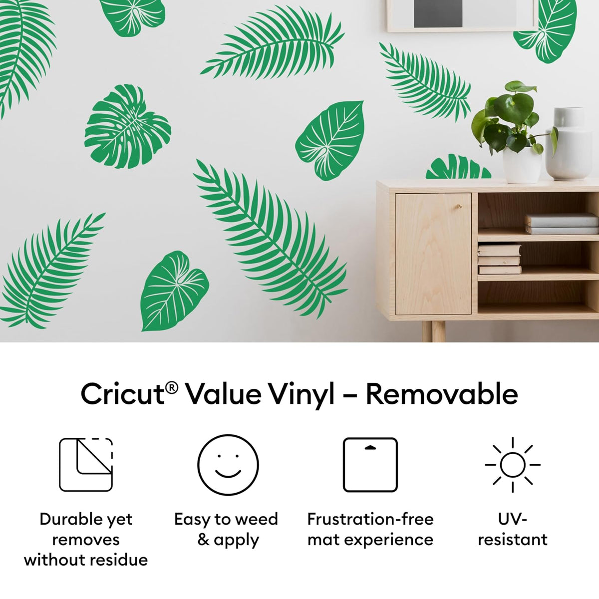 Cricut® Value - Vinilo extraíble, color negro (12 x 10 pies)