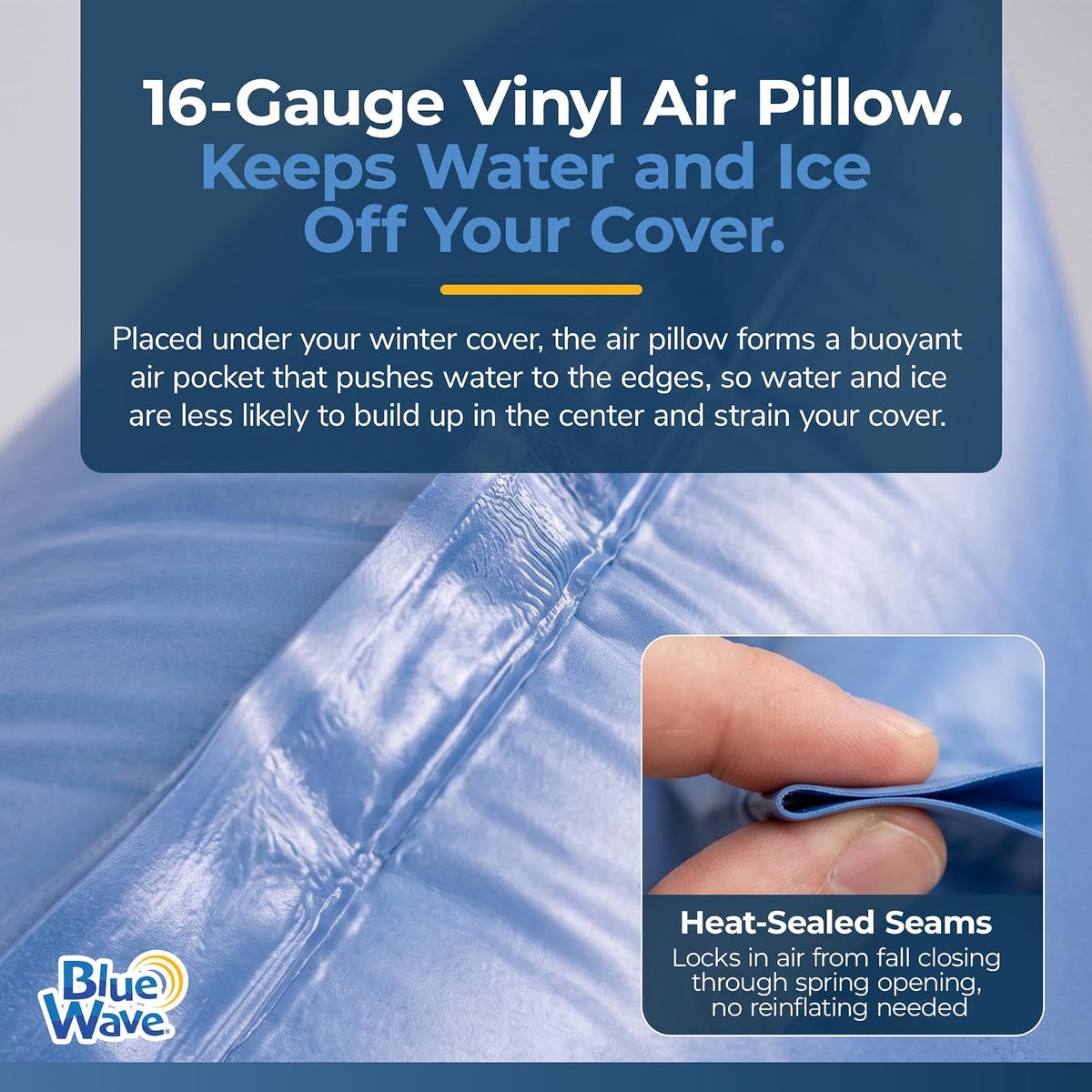 Blue Wave Swim Time Air - Almohada para Piscina, Azul, 4-Foot x 4-Foot