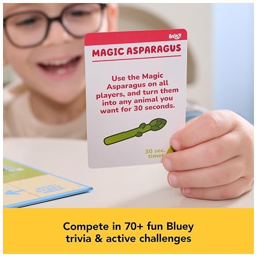 Spin Master Games, Bluey Padres vs Hijos, Trivia y Divertidos retos para Noches de Juegos en Familia, Juego fácil de Jugar, Juguetes de Bluey, para niños y familias para Edades de 5 años en adelante.